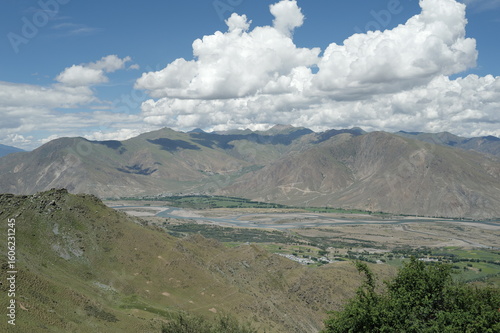 the village sits in the river valley on the tibetan plateau, the highest on earth