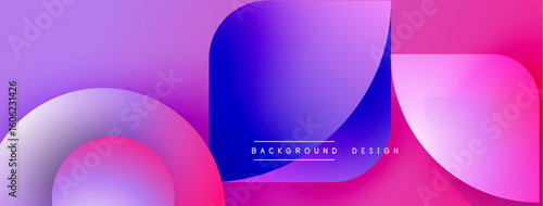 Abstract gradients overlap, creating dynamic visual flow. Pink, purple, blue hues dominate composition. Text reads background design.
