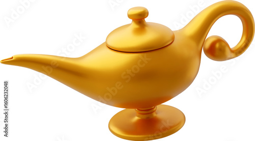 3d Vector Golden kettle, Muslim ramadan eid, Ramadan Kareem concept.
