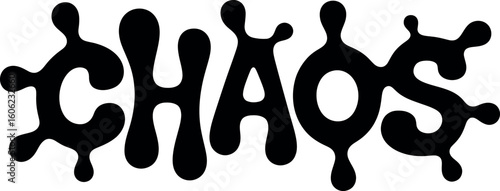 Black chaos word silhouette