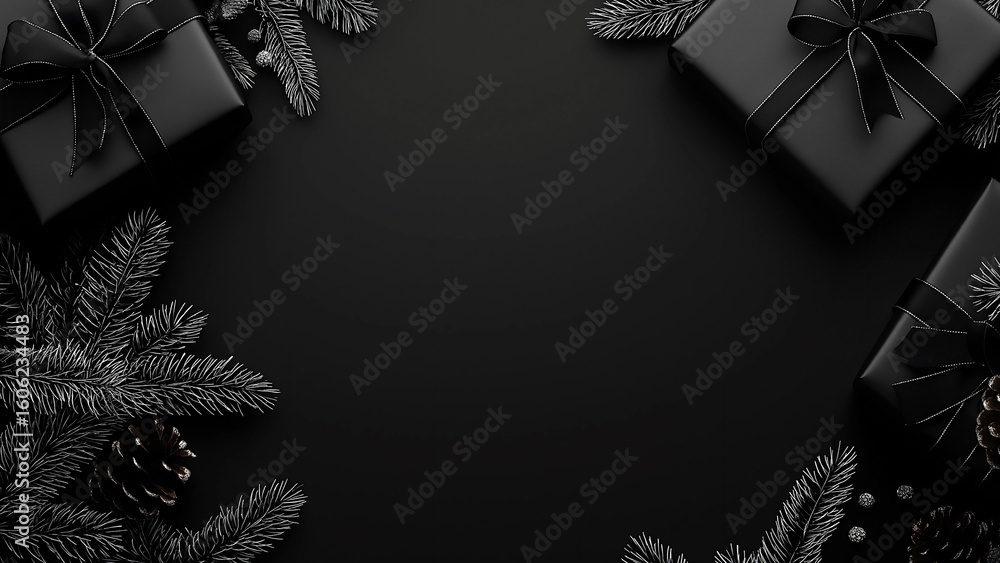 Fototapeta premium Background and copy space for gift boxes reminiscent of Christmas, Black Friday, Valentine's Day, birthdays, etc.