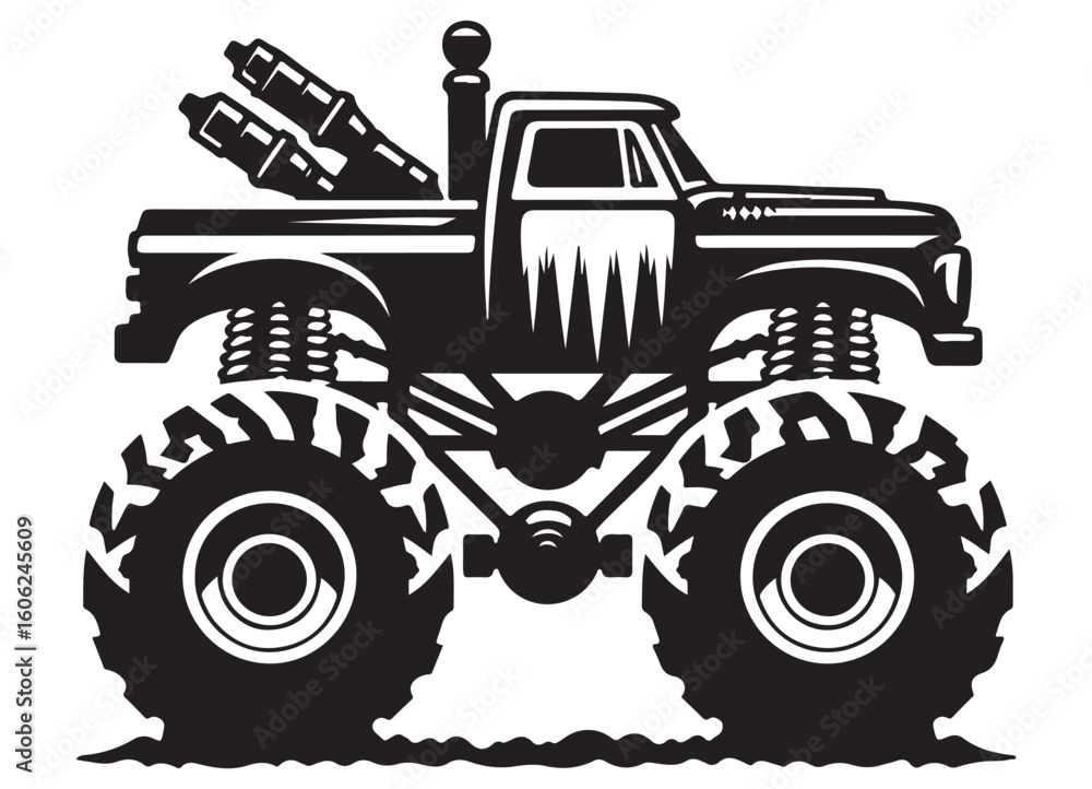 Fototapeta premium Powerful Monster Truck Illustration for Off-Road Adventure Enthusiasts