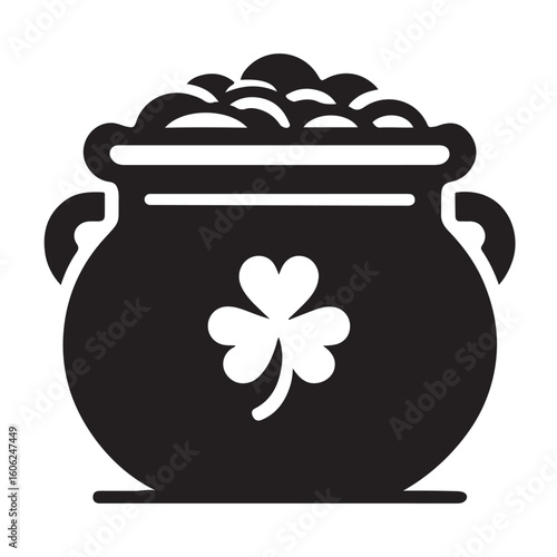 Pot of Gold Vector Illustration for St. Patrick's Day Design
