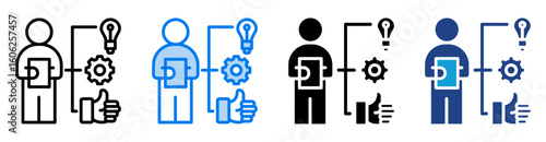 Skills icon set multiple style collection