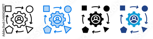 Adaptability icon set multiple style collection