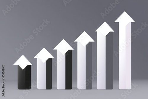 Upward Trending Arrows Showing Increasing Agglomeration Participation Rates in Modern Business Context