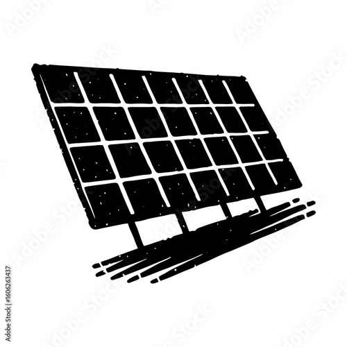 Solar panel energy renewable power electricity illustration silhouette
