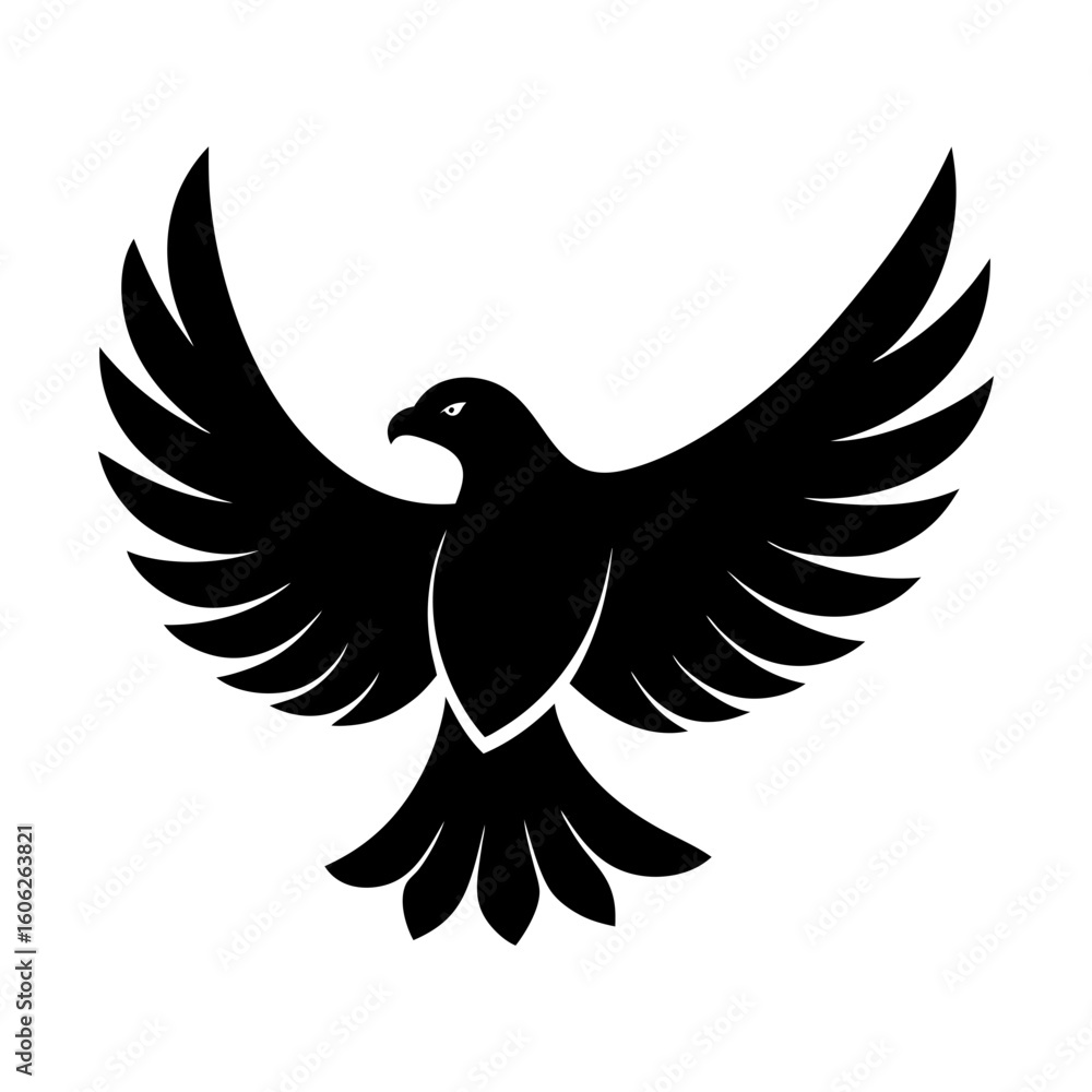 Obraz premium Majestic soaring eagle vector illustration avian predator art silhouette