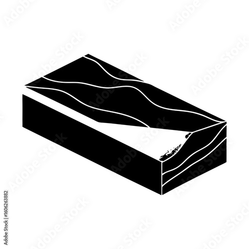 Isometric wood grain timber lumber plank hardwood texture design silhouette