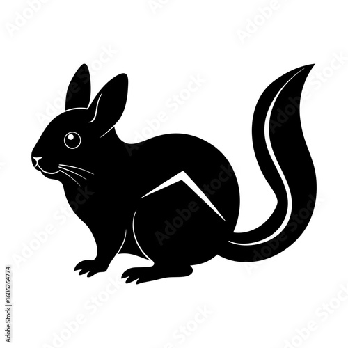 Cute rodent animal squirrel vector illustration silhouette art