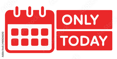  "Only Today" Special Offer  Vector Calendar Icon Banner