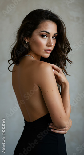 Portrait of a woman in black dress