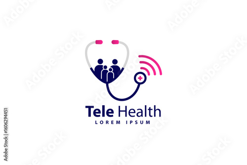 Telehealth logo design template