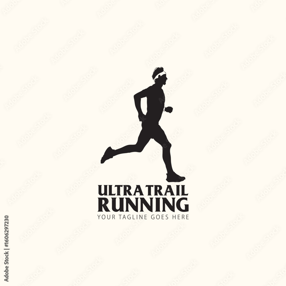 Ultra Trail running logo vector illustration on white background Ultra Trail running logo vector illustration on white background