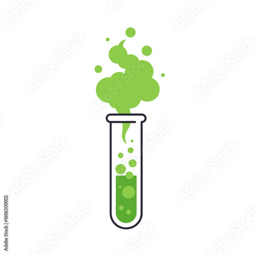 Wallpaper Mural Green Bubbling Chemical Reaction Erupting from Laboratory Test Tube Torontodigital.ca