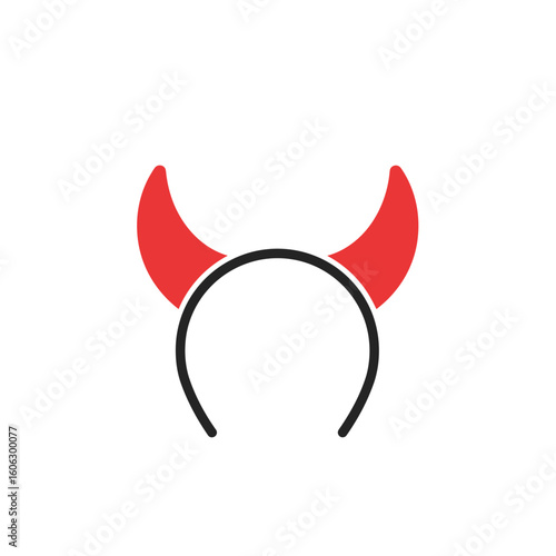 Red Devil Horns Headband: Halloween Costume Accessory with Black Headband