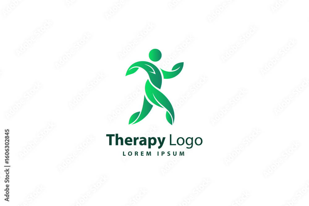 Fototapeta premium Herbal therapy logo design template