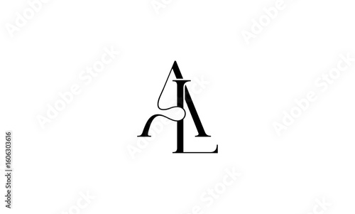 AL initial letters, monogram logo