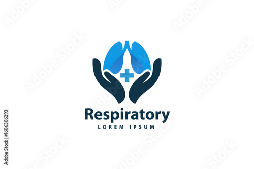Respiratory logo design template