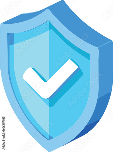 Secure shield with checkmark isometric vector