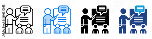 Instruction icon set multiple style collection