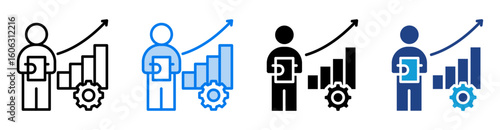 Personal growth icon set multiple style collection