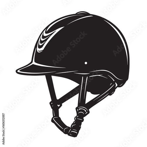 Black equestrian riding helmet with straps equestrian helmet horse riding