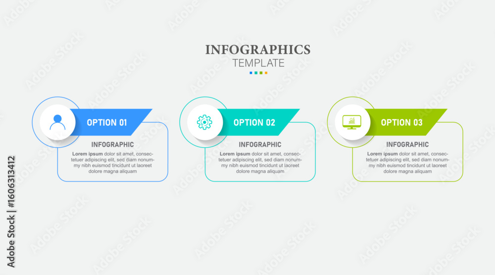 Fototapeta premium Presentation business infographic template. vector 3 options