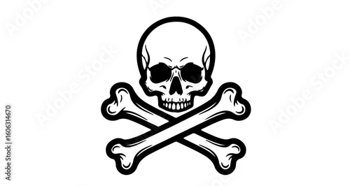 Skull and crossbones graphic vector illustration symbol of danger pirate death poison halloween sign icon 100
