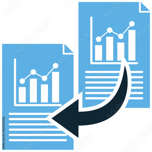Duplicated data icon vector. Perfect for illustrating redundant information, data redundancy, or cleaning processes. This graphic represents identifying and managing copies within datasets.