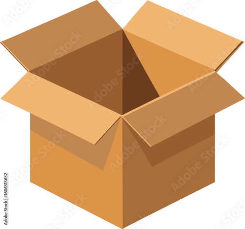 Open cardboard box vector illustration