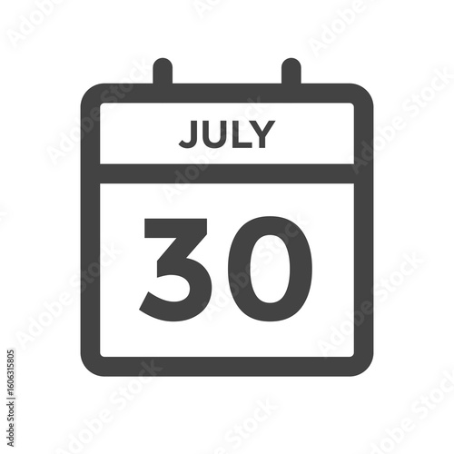 July 30 Calendar Day Calender Date Deadlines or Appointment