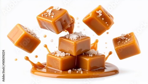 Salted Caramel Cubes in Motion: A Delicious Delight