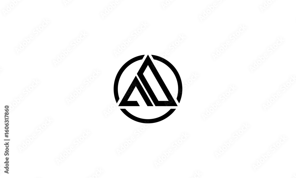 Fototapeta premium AO initial letters, monogram logo