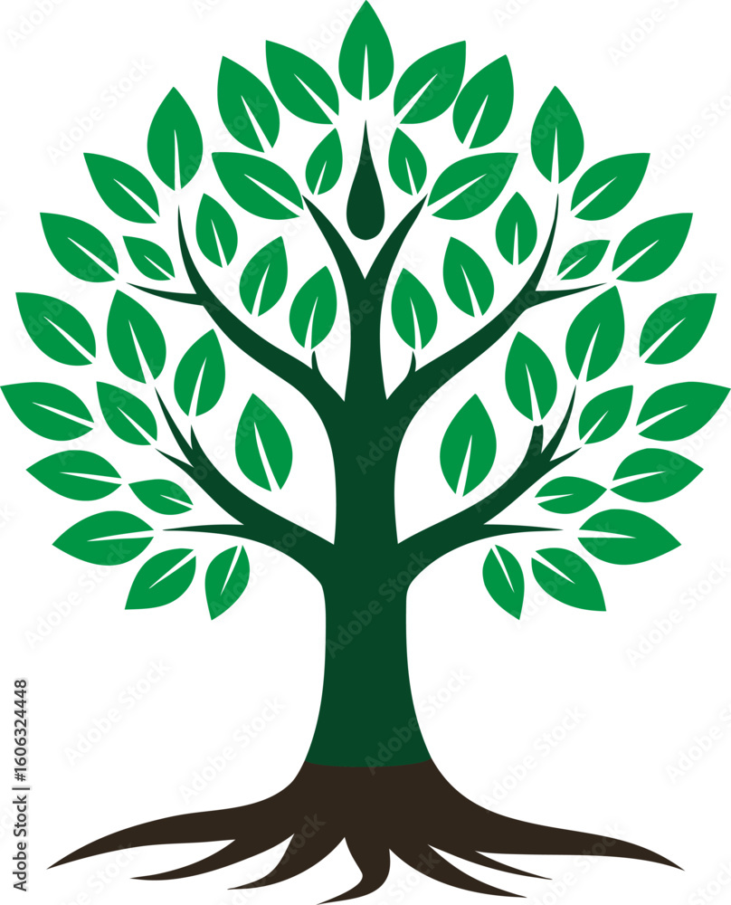 Obraz premium Green tree roots logo design