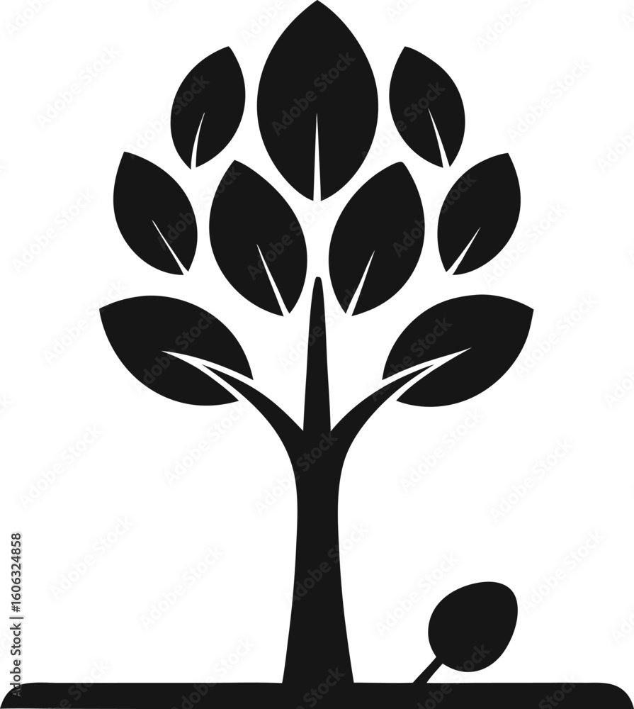 Obraz premium Tree with leaves.