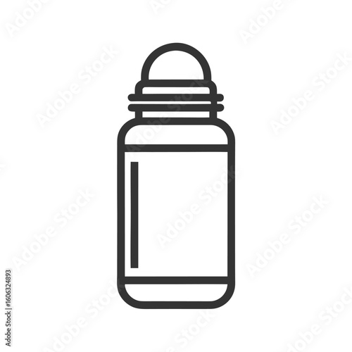 Roll On Deodorant Bottle Line Icon Minimal Design
