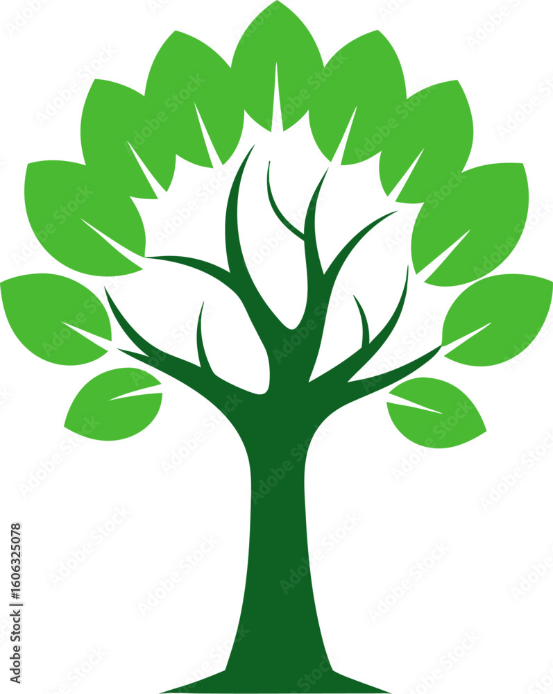 Obraz premium vector tree with green leaves