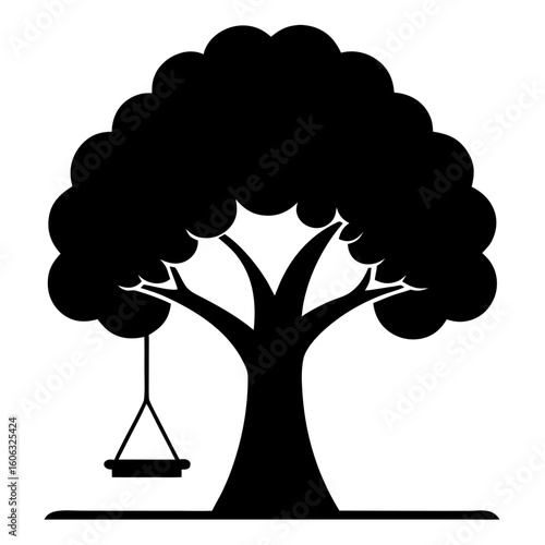 Swinging obstacles with trees vector icon