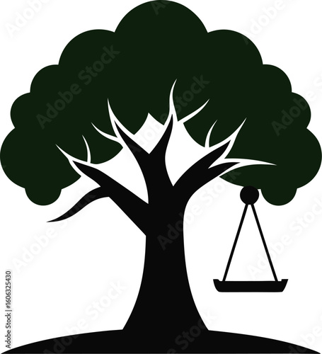 Swinging obstacles with trees vector icon