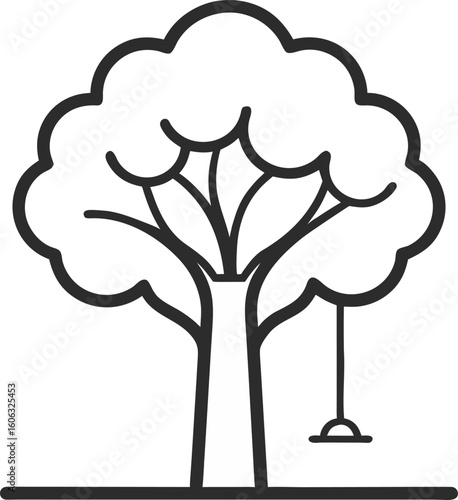 Swinging obstacles with trees vector icon