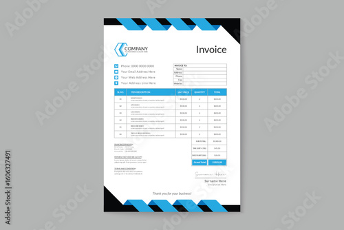 Corporate stylish and elegant business payment receipt invoice quotation