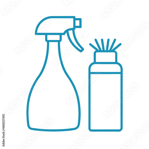 Cleaning Brush and Spray Bottle Combo Outline