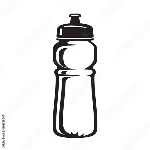 Black and white sports bottle drink container
