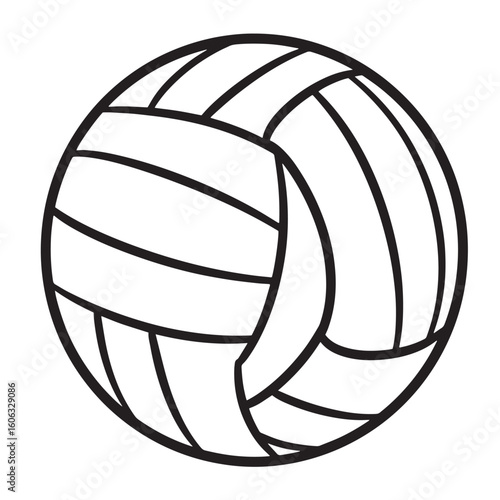Black outline volleyball graphic sport game
