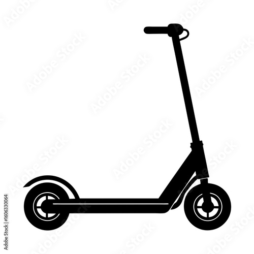 Electric scooter transportation vehicle ride sharing mobility silhouette