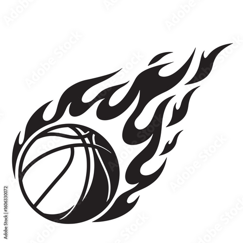 Fiery Basketball Comet flames fire