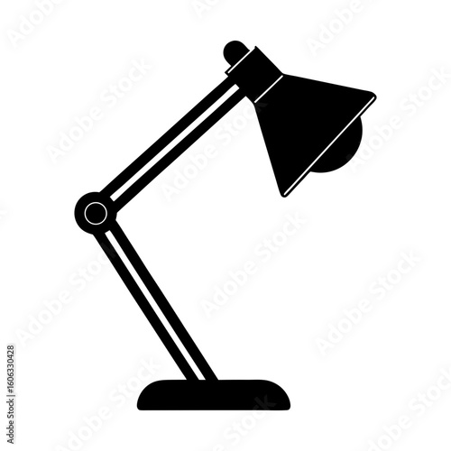 Adjustable desk lamp vector graphic study light workstation tool silhouette