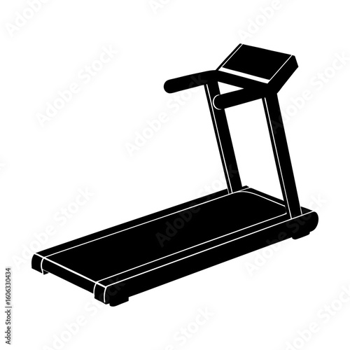 Treadmill fitness exercise gym equipment running machine cardio silhouette