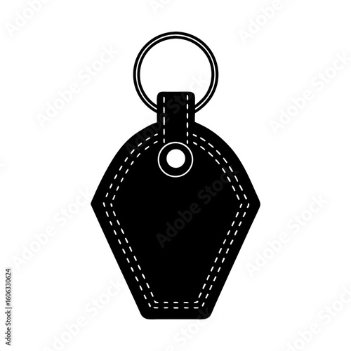 Leather keychain accessory ring stylish personal design item silhouette